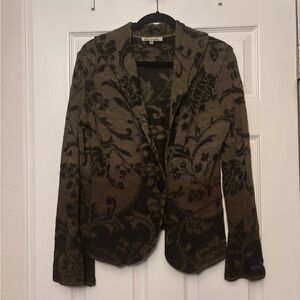 Caamano | Alpaca Knit Blazer‎ Cardigan Green Boho Bohemian Grannycore Sz M